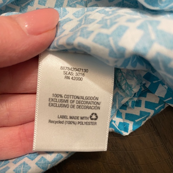 Basic Editions Teal and White Blouse . Never worn - Picture 4 of 6